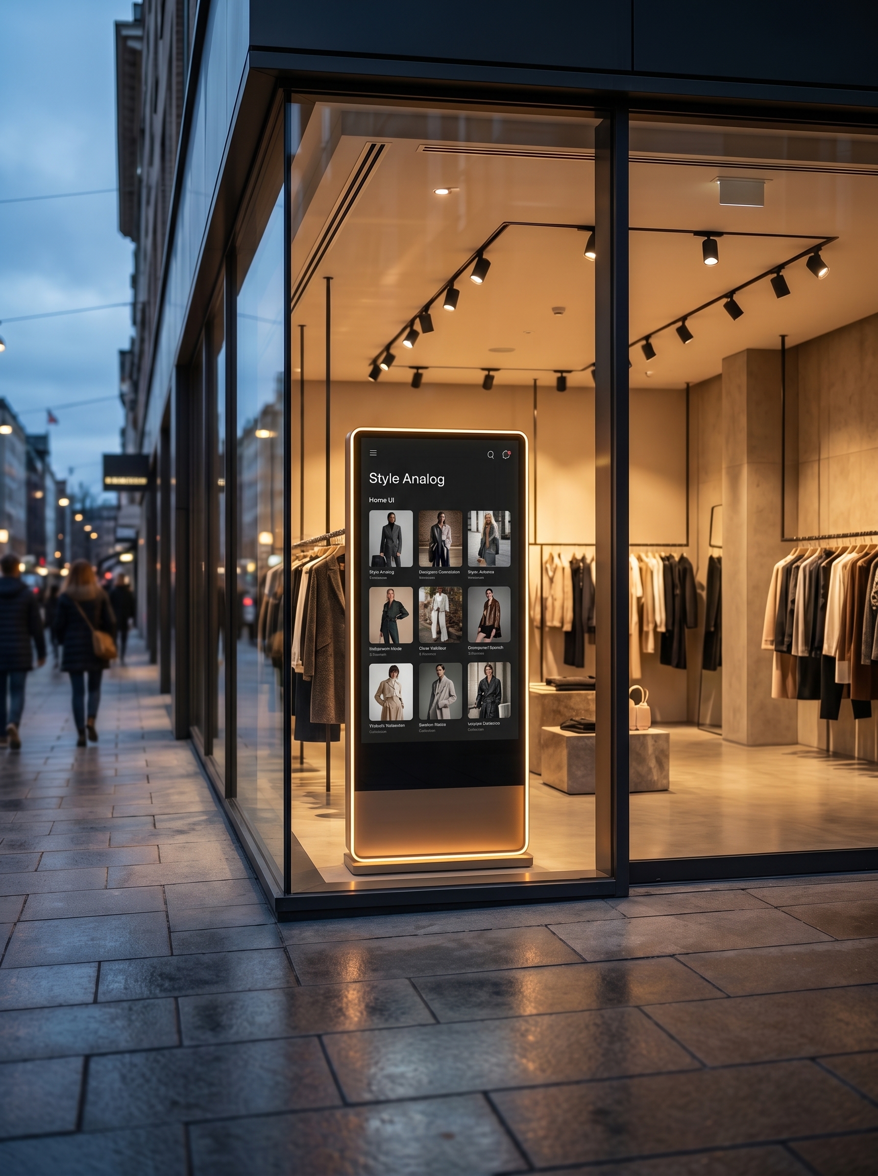 Style Analog AI kiosk installed in an upscale fashion boutique